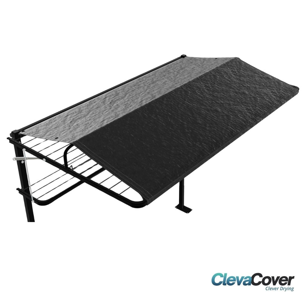 ClevaCover fold down clothesline cover white background.